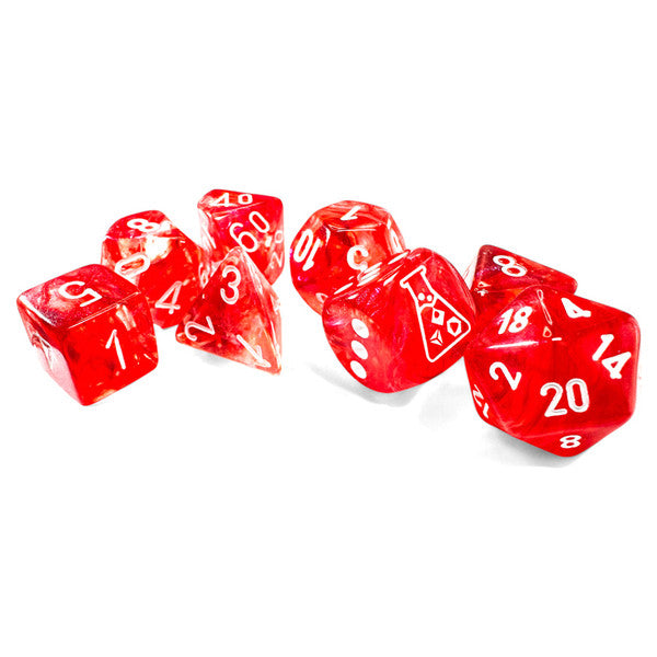 Chessex Manufacturing White Borealis Passion Dice Set 7-Set Lab Luminary
