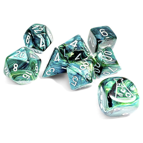 Chessex Manufacturing Grey Lustrous Neptune Dice Set 7-Set Lab