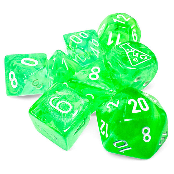Chessex Manufacturing White Nebula Gelatinous Dice Set 7-Set Lab