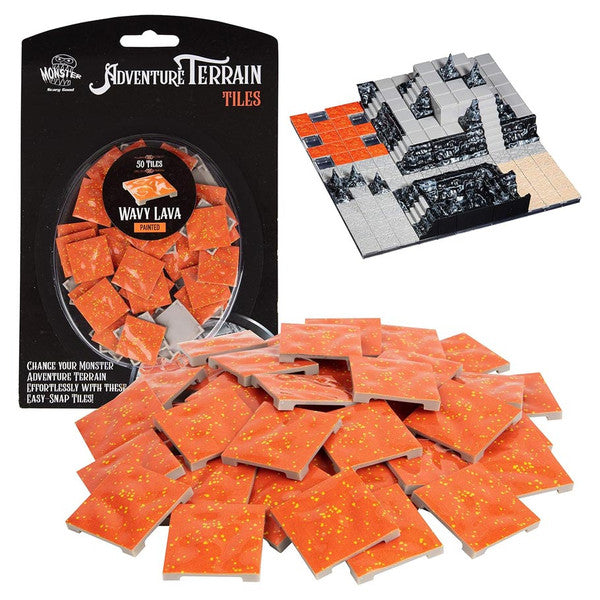 Monster Protectors Painted Wavy Lava Tiles 50pc Adventure Terrain