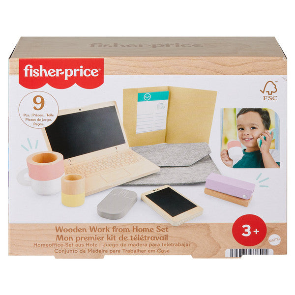 Fisher-Price Wooden Work From Home Pretend Play Office Set Main image