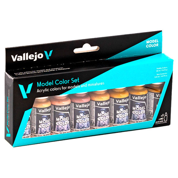 Vallejo Face/Skin Colors Paint Set, 8-Colors, 17ml, 0.5 Fl Oz (Pack of 8)