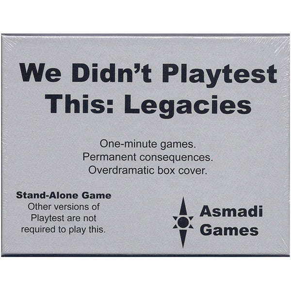 Asmadi Games We Didn't Playtest This Legacies Card Game Packaging