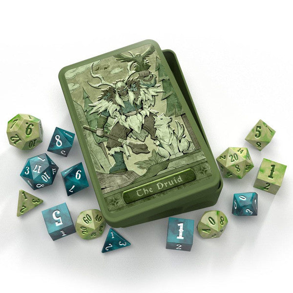 Beadle & Grimm's Blue Rpg Class Dice Set Druid Metal Main image