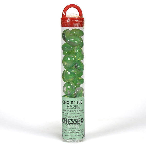 Chessex Manufacturing Chessex Glass Stones Tube Green Catseye 20 Supplies Main image