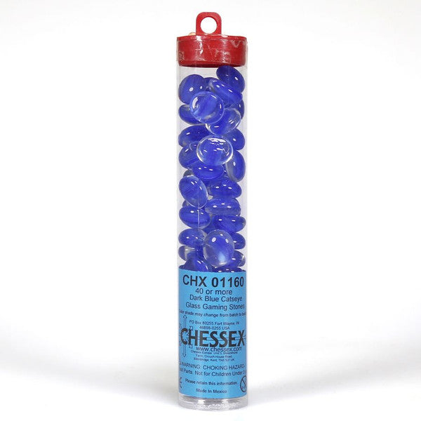Chessex Manufacturing Chessex Glass Stones Tube Dark Blue Catseye 40 Dkbu Main image