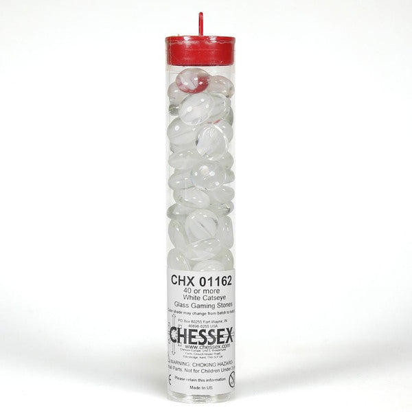 Chessex Manufacturing Chessex Glass Stones Tube White Catseye 20 Inches Main image