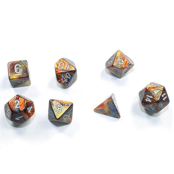 Chessex Manufacturing Mini Lustrous Gold Silver Dice Set 7