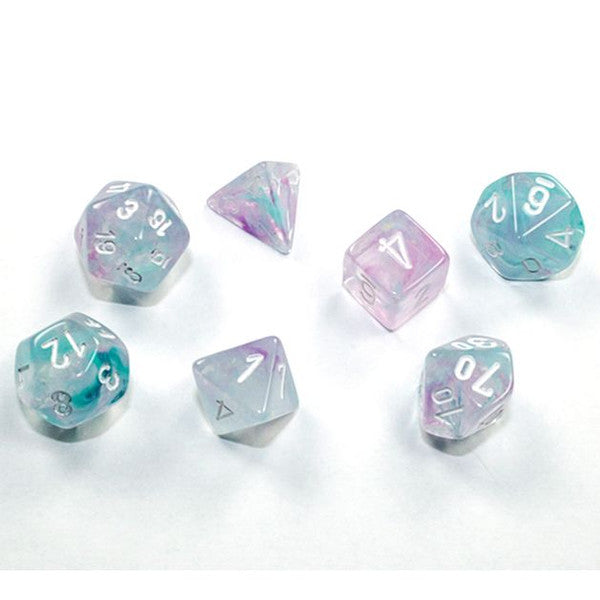Chessex Manufacturing Nebula Wisteria White Mini Polyhedral Dice Set 7 Main image
