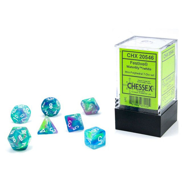 Chessex Manufacturing Waterlily White Mini Polyhedral Dice Set 7 Main image