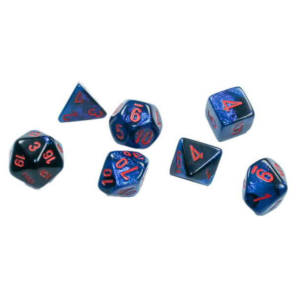 Chessex Manufacturing 7-Set Mini Gemini Black Starlight Red Dice Main image