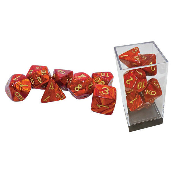 Chessex Manufacturing 7-Set Mega Hedrals Scarab Scarlet Gold Main image