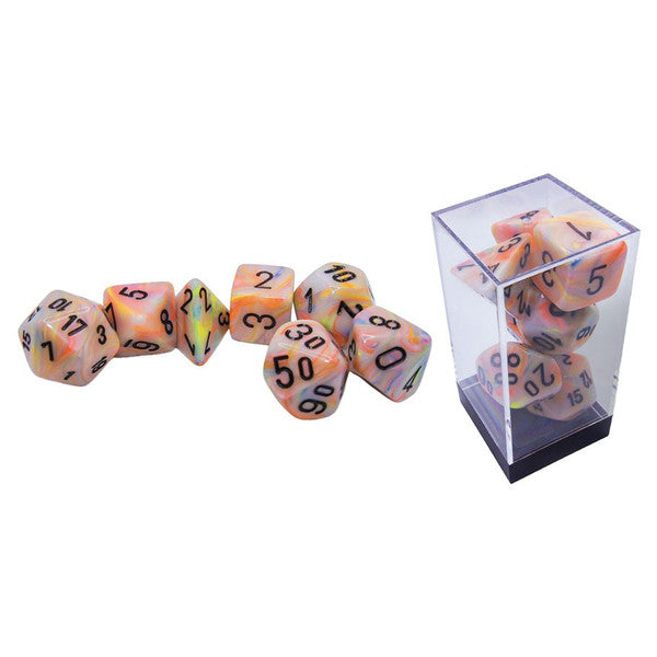 Chessex Manufacturing 7-Set Mega Hedrals Festive Circus Black