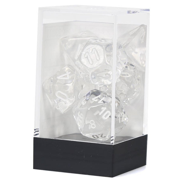 Chessex Manufacturing 7-Set Cube Translucent Clear White