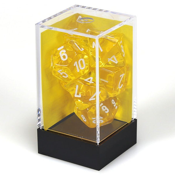 Chessex Manufacturing 7-Set Cube Translucent Yellow White