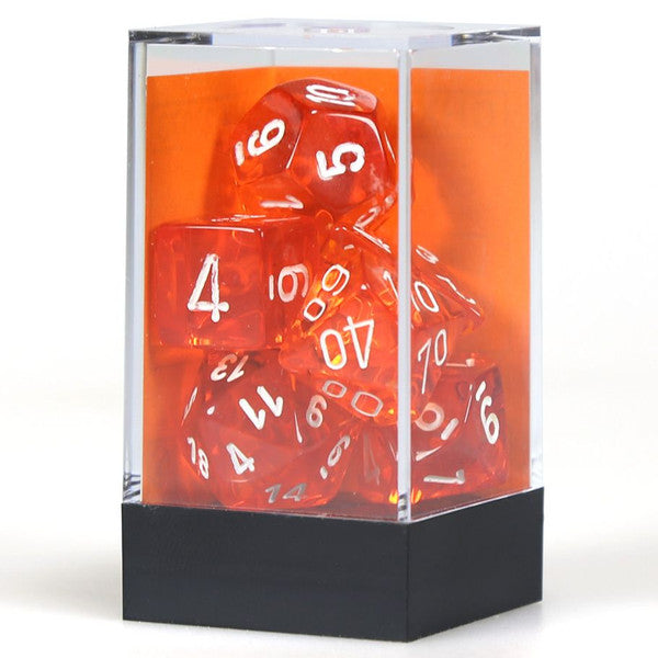 Chessex Manufacturing 7-Set Cube Translucent Orange White