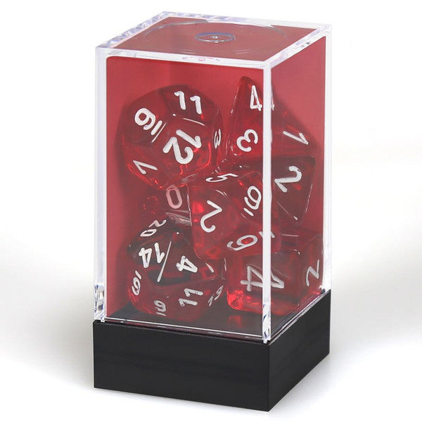 Chessex Manufacturing 7-Set Cube Translucent Red White D12