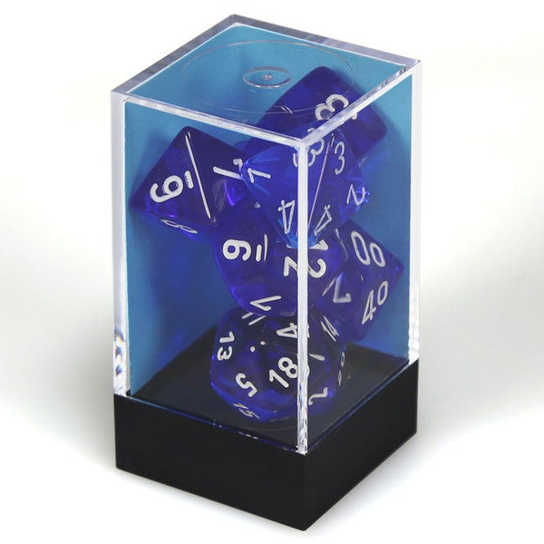 Chessex Manufacturing 7-Set Cube Translucent Blue White D8 Main image