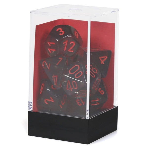 Chessex Manufacturing Translucent Smoke Red Polyhedral Dice Set 7pc Main image