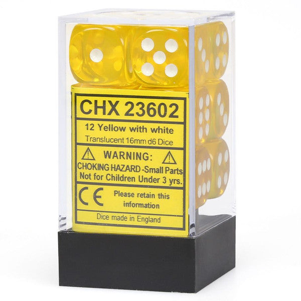 Chessex Dnd Dice Setchessex D&D Dice16Mm Translucent Yellow And White Plastic Po