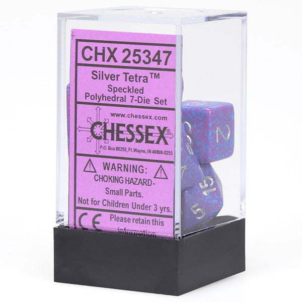 Chessex Manufacturing Speckled Silver Tetra Dice 7-Set Cube