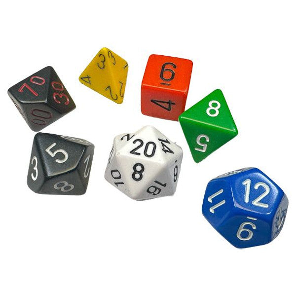 Chessex Manufacturing 7-Set Nostalgia GM Beginner Player Dice 16mm