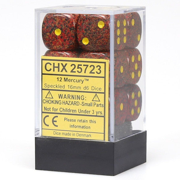 Chessex Manufacturing Dice Speckled Mercury D6 16mm Set 12