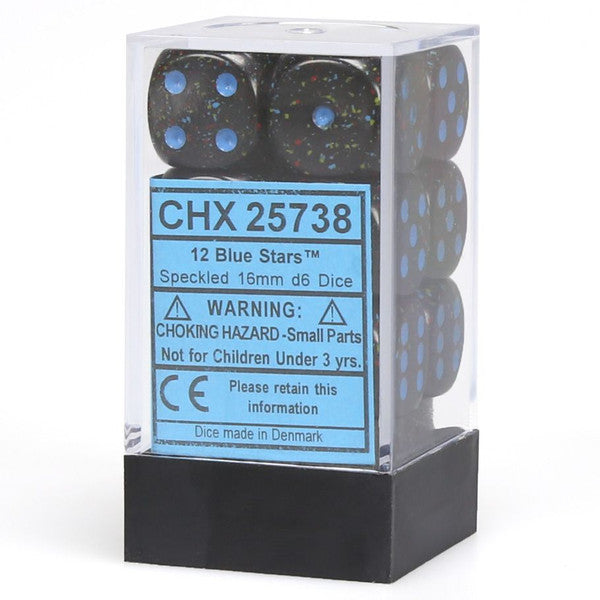 Chessex Manufacturing Includes Speckled Blue Stars D6 Dice Set 12