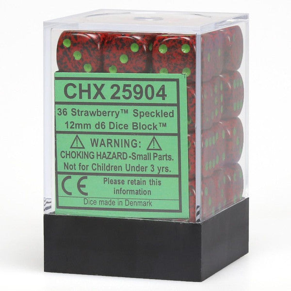 Chessex Manufacturing Speckled Strawberry 12mm D6 Dice Set 36
