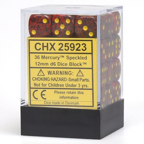 Chessex Manufacturing D6 Cube Speckled Mercury 12mm 36 Dice Set Accessories Main image