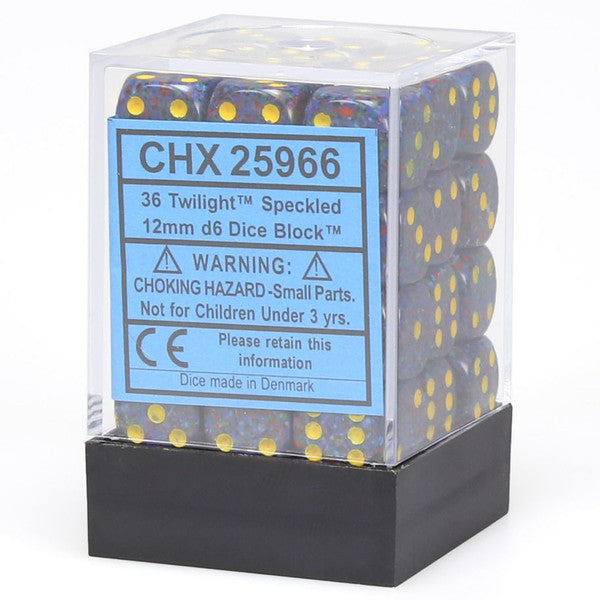 Chessex Manufacturing D6 Cube Speckled Twilight 12mm 36 Dice Set Main image