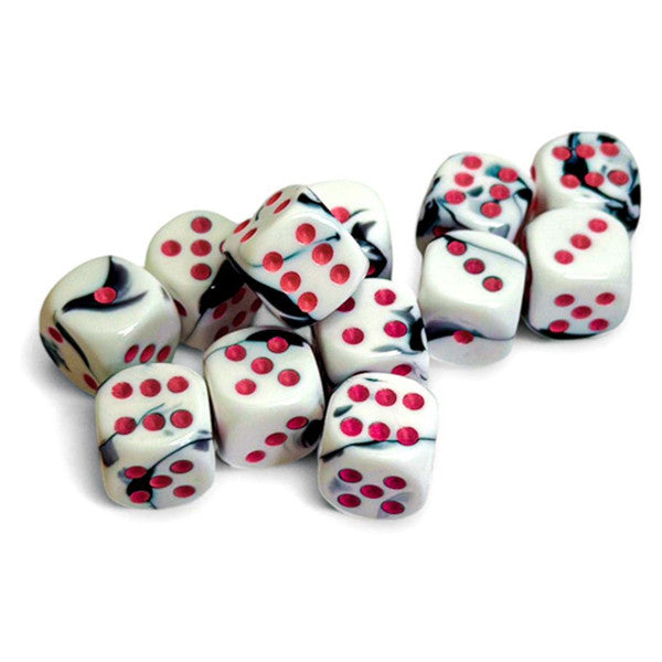 Chessex Manufacturing Gemini D6 Black White Pink Dice Set