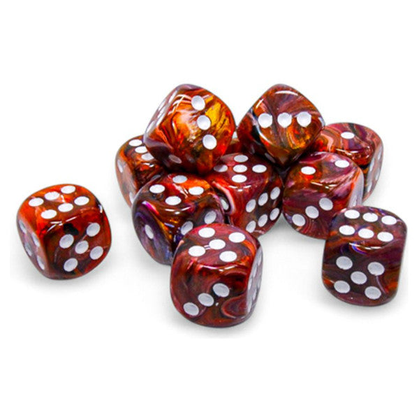 Chessex Manufacturing 16mm Festive Symphony White Pips Dice Set