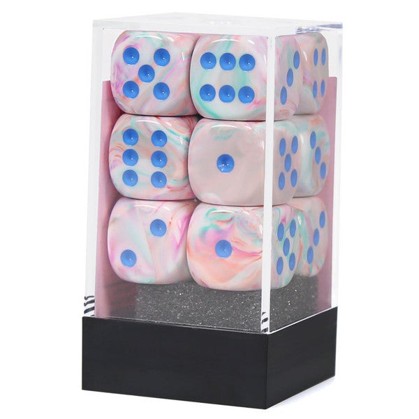 Chessex Manufacturing Colourful 16mm Festive Pop Art Blue Dice Set