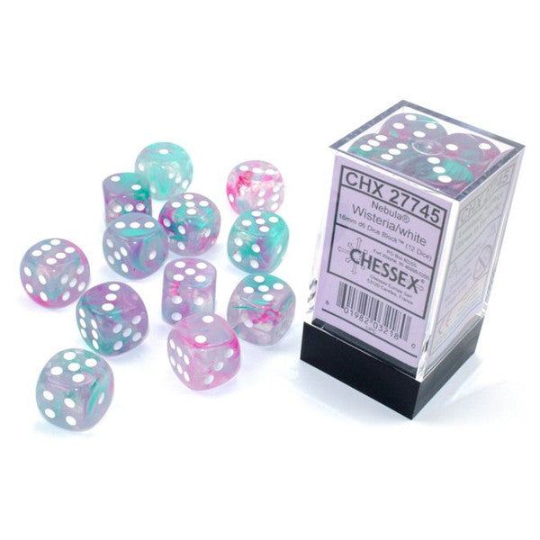 Chessex Manufacturing Luminary Dice Block 16mm Nebula Wisteria White