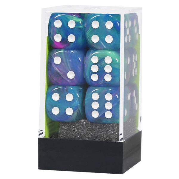 Chessex Manufacturing Block 16mm Festive Waterlily White Dice Set