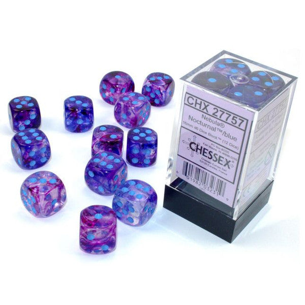 Chessex Manufacturing 16mm Luminary Nebula Nocturnal Blue Dice Set Main image