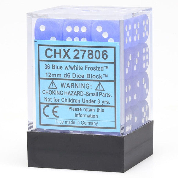 Chessex Dnd Dice Setchessex D&D Dice12Mm Frosted Blue And White Plastic Polyhedr