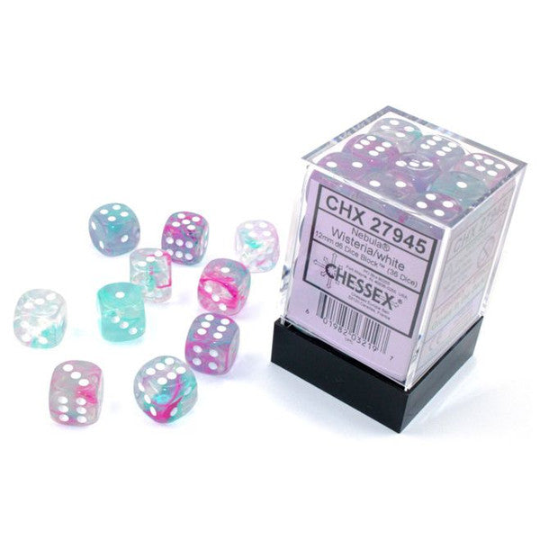 Chessex Manufacturing Various 12mm Luminary Nebula Wisteria White Dice
