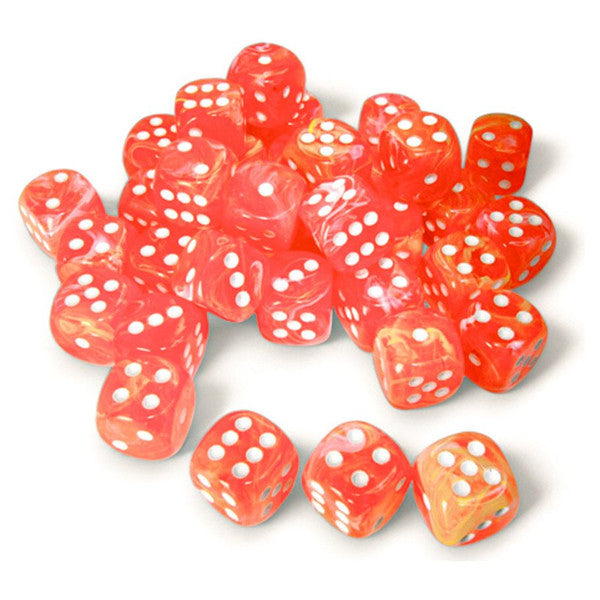 Chessex Manufacturing Various 12mm Festive Dahlia White Dice Set