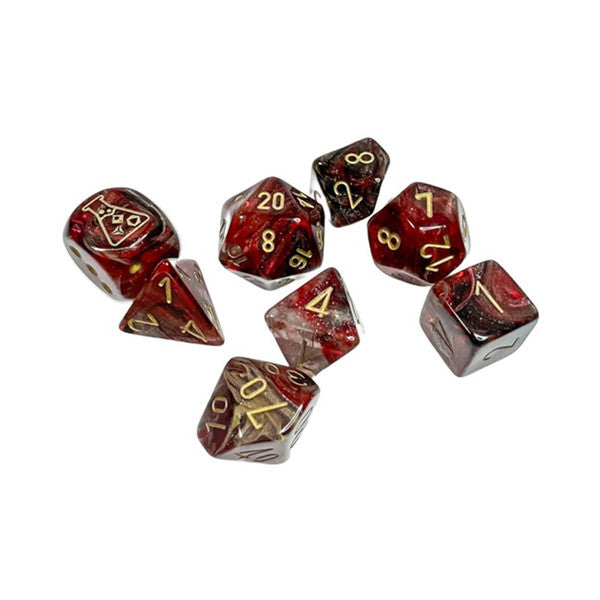 Chessex Manufacturing Gold Borealis Cosmos Dice Set 7-Set Tube Lab