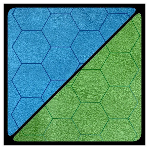Chessex Manufacturing Battlemat Reversible Blue Green Hexes 1 Inch