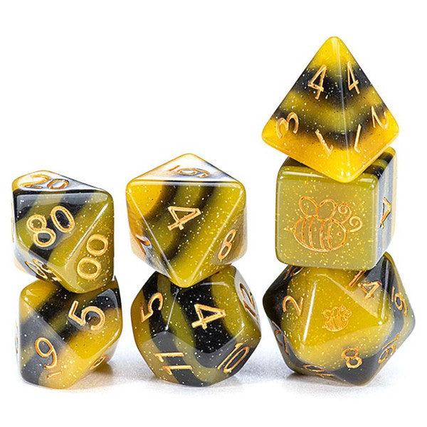 Gate Keeper Games Electric Bumble Bee Sui Generis Dice 7-Set Cube Main image