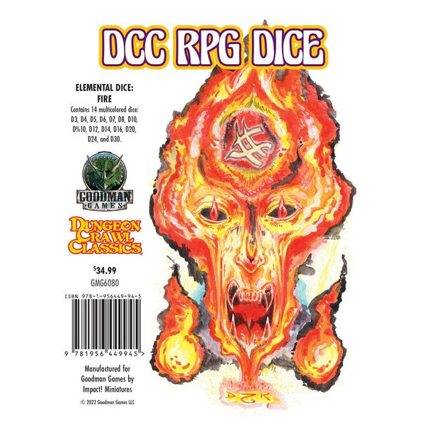 Goodman Games Fire 14-Set Dungeon Crawl Classics Elemental Dice Main image