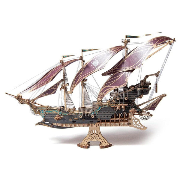 Howcat Future Corsair Sailing Ship Purple 3D Wooden Puzzle
