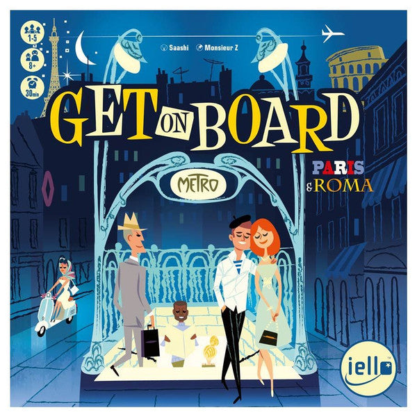 IELLO Get on Board Paris Rome Flip Write Game
