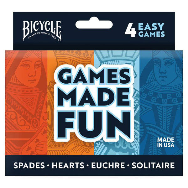 Bicycle 4 Game Pack Playing Card Games Euchre Hearts Spades Solitaire