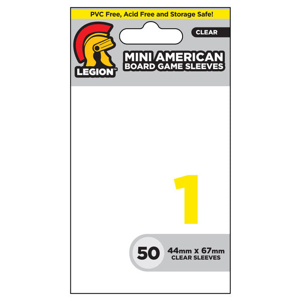 Legion Supplies Deck Protector Board Game Sleeve Mini American Clear 50 Sleeves Main image