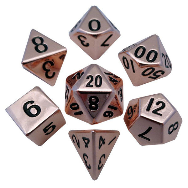 FanRoll by MDG Metal Copper Polyhedral Dice Set 7 Pieces Main image