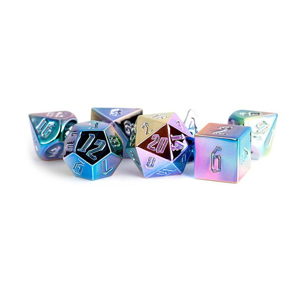 FanRoll by MDG Metal Aegis Rainbow Uninked Dice Set 16mm